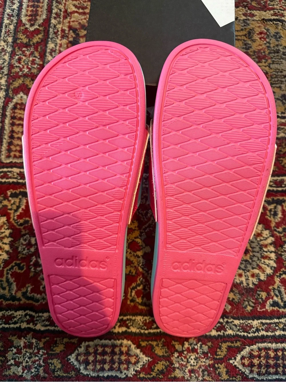 adidas Adilette Comfort Slides Messi Miami - Sandals in Pink and Teal